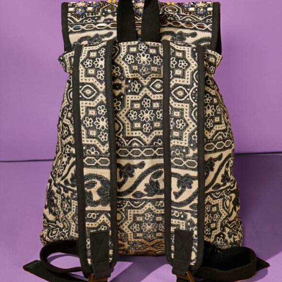 Handmade Backpack w/ a Unique Ethnic Bohemian Look - Fully Fine Cotton - Picture 7 of 13